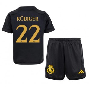Real Madrid Antonio Rudiger #22 Replika Babytøj Tredje sæt Børn 2023-24 Kortærmet (+ Korte bukser)